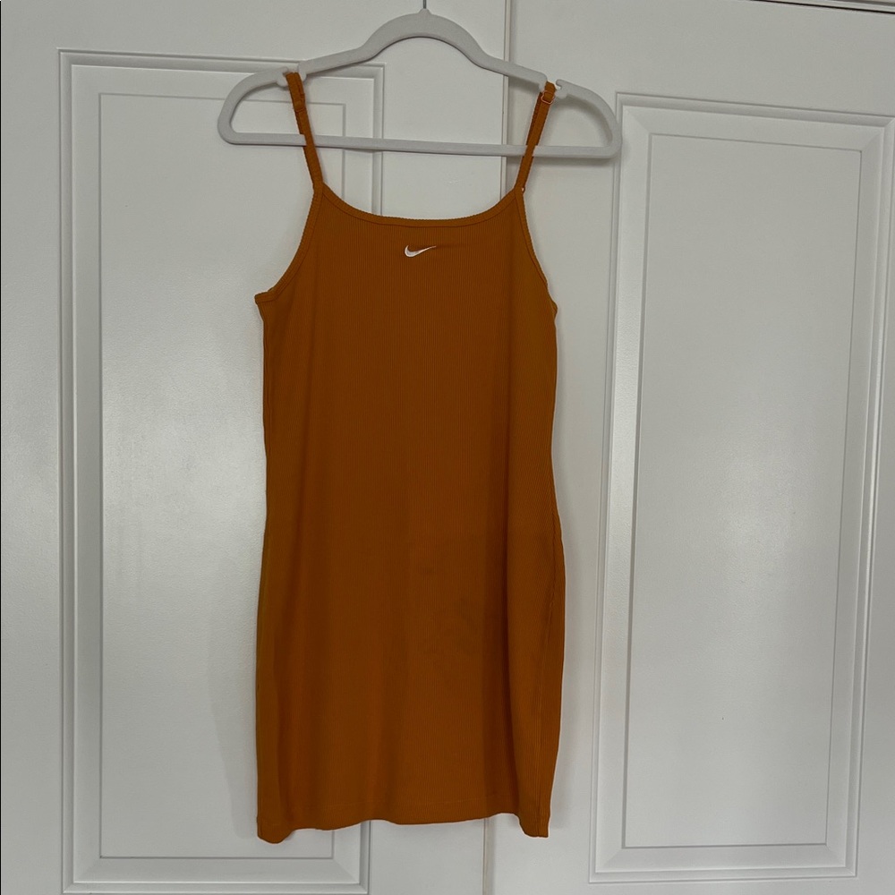 Nike Orange Spaghetti Strap Mini Dress with White Swoosh